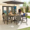 Nova Outdoor Fabric Hugo Light Grey 8 Seat Round Dining Set