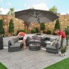 Nova Garden Furniture Kensington Grey Weave 1A Curved Corner Sofa Set