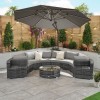 Nova Garden Furniture Kensington Grey Weave 1A Curved Corner Sofa Set