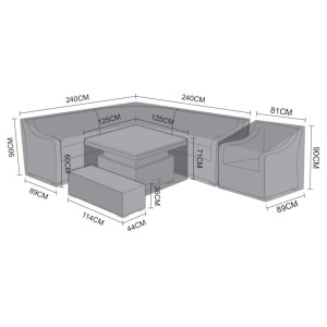 Nova Garden Furniture Harper Black Deluxe Corner Dining with Rising Table or Fire Pit Set Cover Nova Garden Furniture Harper Black Deluxe Corner Dining with Rising Table or Fire Pit Set Cover