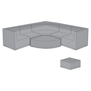 Nova Garden Furniture Hampton Black Deluxe Corner Sofa Set Cover