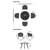 Nova Outdoor Fabric Edge Dark Grey 4 Seat Round Dining Set