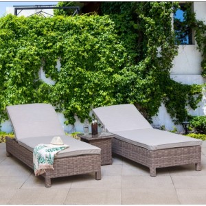 Signature Weave Garden Furniture Sarena 8mm Half Round Grey Alexandra Weave Sunbed Signature Weave Garden Furniture Sarena 8mm Half Round Grey Alexandra Weave Sunbed