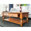 La Reine Mahogany Furniture Light Brown Coffee Table with Drawers IMD08A