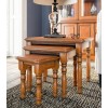 La Reine Mahogany Furniture Light Brown Nest of Three Tables IMD08B