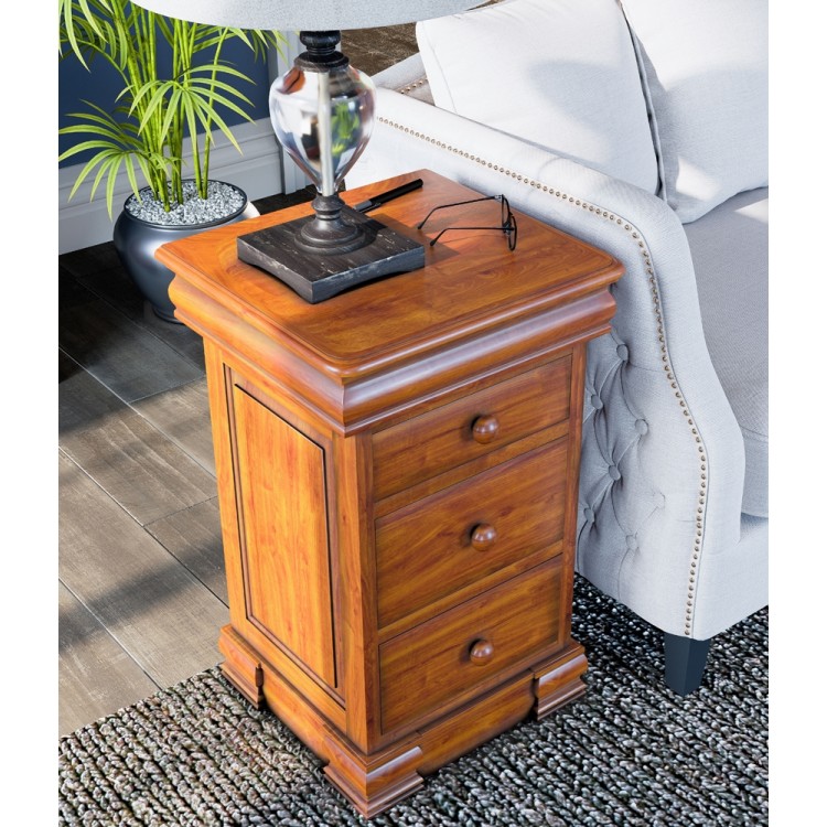 La Reine Mahogany Furniture Light Brown Bedside Cabinet with Four Drawers IMD10A