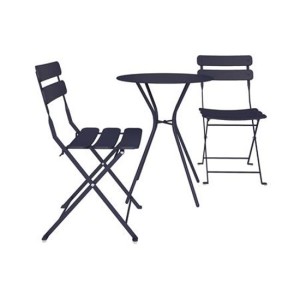 Cosco Outdoor Living Navy Metal Bistro Set with Metal Fixed Round Table and 2 Folding Chairs Cosco Outdoor Living Navy Metal Bistro Set with Metal Fixed Round Table and 2 Folding Chairs