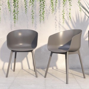 Novogratz Furniture York Charcoal Grey Indoor/Outdoor Resin Dining Chairs In Pair Novogratz Furniture York Charcoal Grey Indoor/Outdoor Resin Dining Chairs In Pair