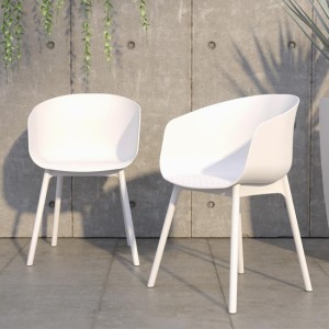 Novogratz Furniture York White Indoor/Outdoor Resin Dining Chairs In Pair Novogratz Furniture York White Indoor/Outdoor Resin Dining Chairs In Pair