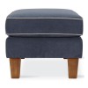 Alphason Furniture Novogratz Bowen Blue Ottoman with Contrast Welting