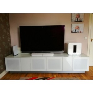 Alphason Furniture Element Modular White Glass Top TV Stand Alphason Furniture Element Modular White Glass Top TV Stand