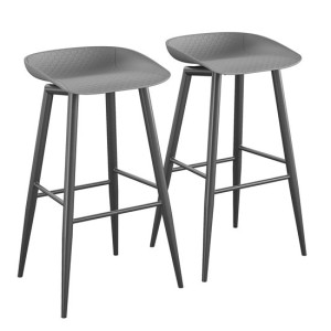 Novogratz Furniture Riley Charcoal Grey Indoor/Outdoor Bar Stools In Pair Novogratz Furniture Riley Charcoal Grey Indoor/Outdoor Bar Stools In Pair