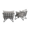 Novogratz Furniture Teddi Grey Metal Lounge Chair Set with Rain Covers