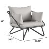 Novogratz Furniture Teddi Grey Metal Lounge Chair Set with Rain Covers