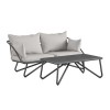 Novogratz Furniture Teddi Outdoor Grey Loveseat and Coffee Table with Rain Covers