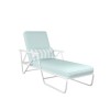 Novogratz Furniture Connie Outdoor Grey Multi Position Sun Chaise Lounger with Aqua Cushion and Cover