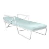 Novogratz Furniture Connie Outdoor Grey Multi Position Sun Chaise Lounger with Aqua Cushion and Cover