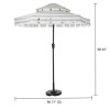 Novogratz Furniture Connie Outdoor Grey and White Stripes 2 Tier Tilt Umbrella with Crank