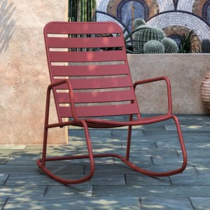 Novogratz Furniture Roberta Outdoor/Indoor Red Metal Rocking Chair