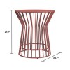 Novogratz Furniture Roberta Outdoor/Indoor Red Metal Side Table