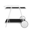 Novogratz Furniture Barbie Outdoor White Aluminium Bar Cart with 2 Shelves