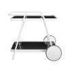 Novogratz Furniture Barbie Outdoor White Aluminium Bar Cart with 2 Shelves