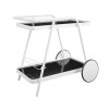 Novogratz Furniture Barbie Outdoor White Aluminium Bar Cart with 2 Shelves