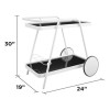 Novogratz Furniture Barbie Outdoor White Aluminium Bar Cart with 2 Shelves