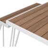 Novogratz Furniture Paulette White Outdoor/Indoor 5' Metal Frame Resin Wood Effect Top Table and Bench Set