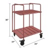 Novogratz Furniture Penelope Outdoor/Indoor Persimmon Red Metal Serving Cart