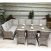 Signature Weave Garden Furniture Alexandra Grey Rattan Large Corner Dining Set