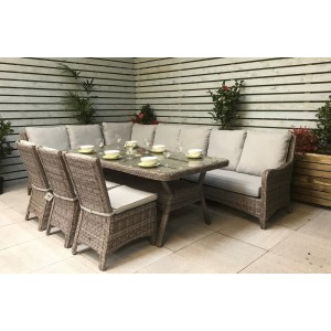 Signature Weave Garden Furniture Alexandra Grey Rattan Large Corner Dining Set Signature Weave Garden Furniture Alexandra Grey Rattan Large Corner Dining Set