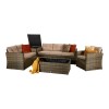 Signature Weave Garden Furniture Holly Five Piece Brown Sofa Set