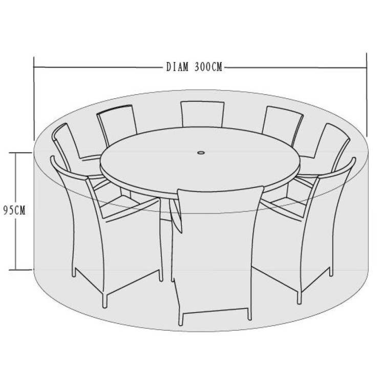 Signature Weave Garden Furniture 8 Seat Round Dining Set Cover