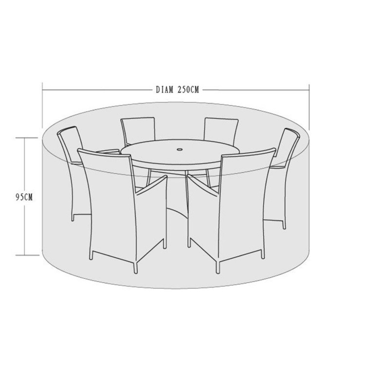 Signature Weave Garden Furniture 6 Seat Round Dining Set Cover