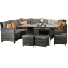 Signature Weave Garden Furniture Charlotte Corner Dining Set in Grey