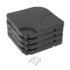 Signature Weave Garden Furniture Set of 4 Black Plastic Parasol Bases with U Link Bracket