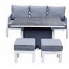 Signature Weave Garden Furniture Bettina White 7 Seat Rattan Sofa Set With Gas Lift Table