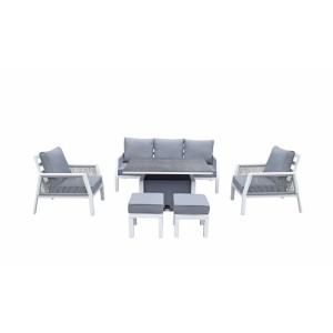 Signature Weave Garden Furniture Bettina Grey Aluminium 3 Seat Sofa Dining Set Signature Weave Garden Furniture Bettina Grey Aluminium 3 Seat Sofa Dining Set