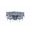Signature Weave Garden Furniture Bettina Grey Metal Corner Sofa Set With Gas Lift Table