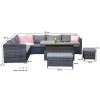 Signature Weave Garden Furniture Catanlina Modular Corner Dining Sofa With Lift Table &amp; Ice Bucket