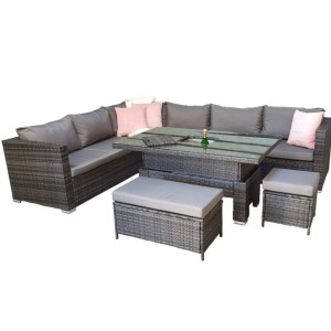 Signature Weave Garden Furniture Catanlina Modular Corner Dining Sofa With Lift Table & Ice Bucket Signature Weave Garden Furniture Catanlina Modular Corner Dining Sofa With Lift Table & Ice Bucket