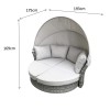 Signature Weave Garden Furniture Rattan Lily Grey Modular daybed with sunroof