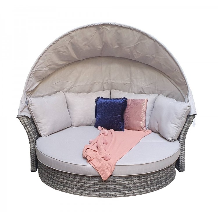 Signature Weave Garden Furniture Rattan Lily Grey Modular daybed with sunroof