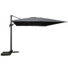 Signature Weave Garden Furniture 3m Square Cantilever Parasol with Grey Canopy