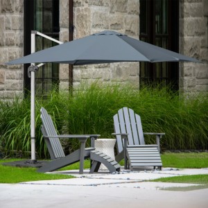 Signature Weave Garden Furniture 3m Square Cantilever Parasol with Grey Canopy Signature Weave Garden Furniture 3m Square Cantilever Parasol with Grey Canopy