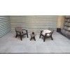 Signature Weave Garden Furniture Polly Tone Black & Grey Molded Plastic  2 Seater Set