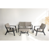 Signature Weave Garden Furniture Polly Black & Grey Weather Resistant 4 Seat Sofa Set