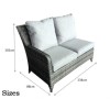 Signature Weave Garden Furniture Sarah Rattan Grey Corner Sofa + 2 Stools Dining Set with Ice Bucket