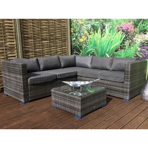 Signature Weave Garden Furniture Georgia Grey Compact Corner Lounge Set Signature Weave Garden Furniture Georgia Grey Compact Corner Lounge Set